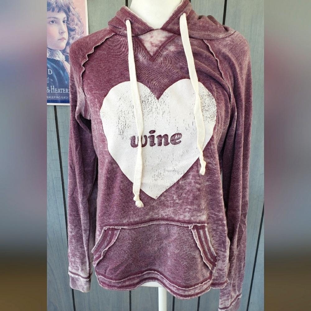 Greyson Threads burnout Wine sweatshirt oversized  XS